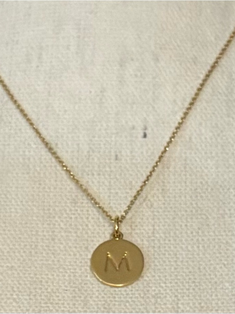 kate spade Gold Initial M Disc Pendant Necklace